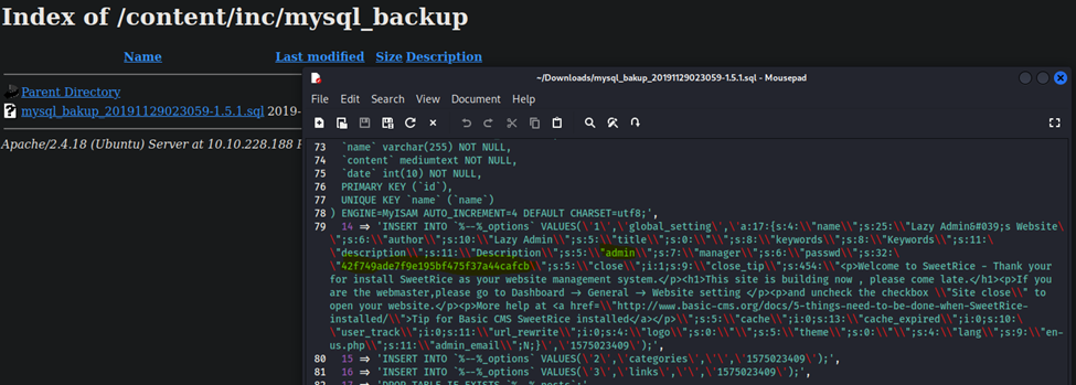 mysql backup