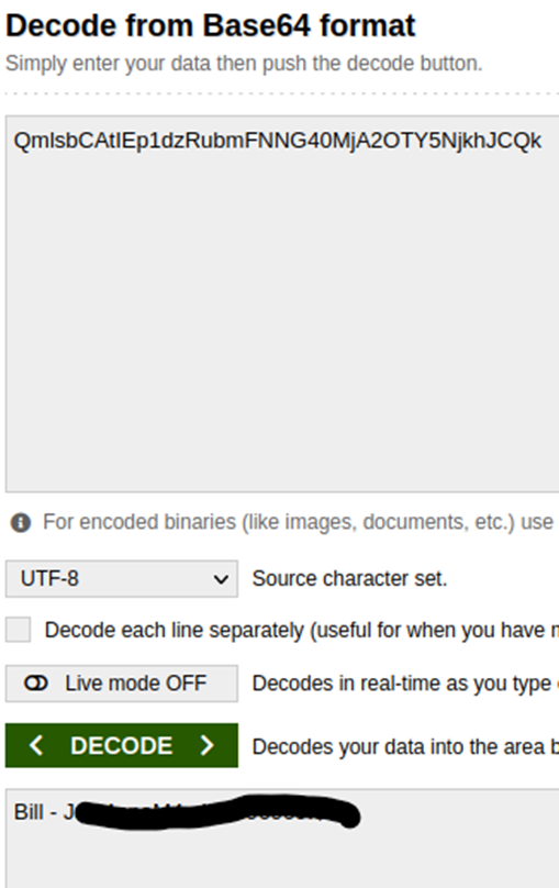 decoded 2nd password