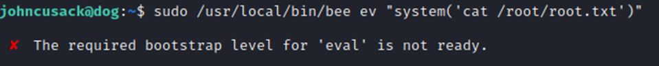 Error message